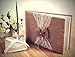 Rustic Wedding Guest Book Made of Burlap and Lace - Includes Matching Pen Holder and Silver Pen - 120 Lined Pages for Guest Thoughts - Comes in Gift Box (Burlap Bow with Pearl Center)
