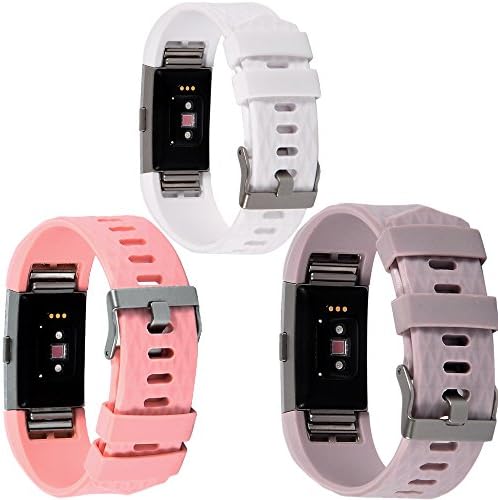 Band for Fitbit Charge 2, WISHTETA Classic Fitness Replacement Accessories Wrist Band for Fitbit Charge 2 HR (3PCS-02)