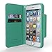 Cellto IP6-NVMT iPhone 6S Case, PU Leather Wallet Cover Stand and Reversible Magnetic Flap, Flip Cover for Apple iPhone 6 (2014)/iPhone 6S (2015) - Navy Blue/Mint