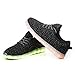 [NEW SIZE VERSION] LeoVera Men's & Women's LED Shoes Luminous Flashing Sneakers LVYZ86-Black-41