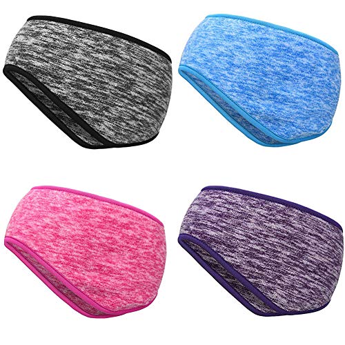 4 PCS Ear Warmer Headband,Full Cover Ear Muffs Fleece Headband Sports Headband Winter Headbands for Outdoor Use Sports Fitness - Thumbnail 7