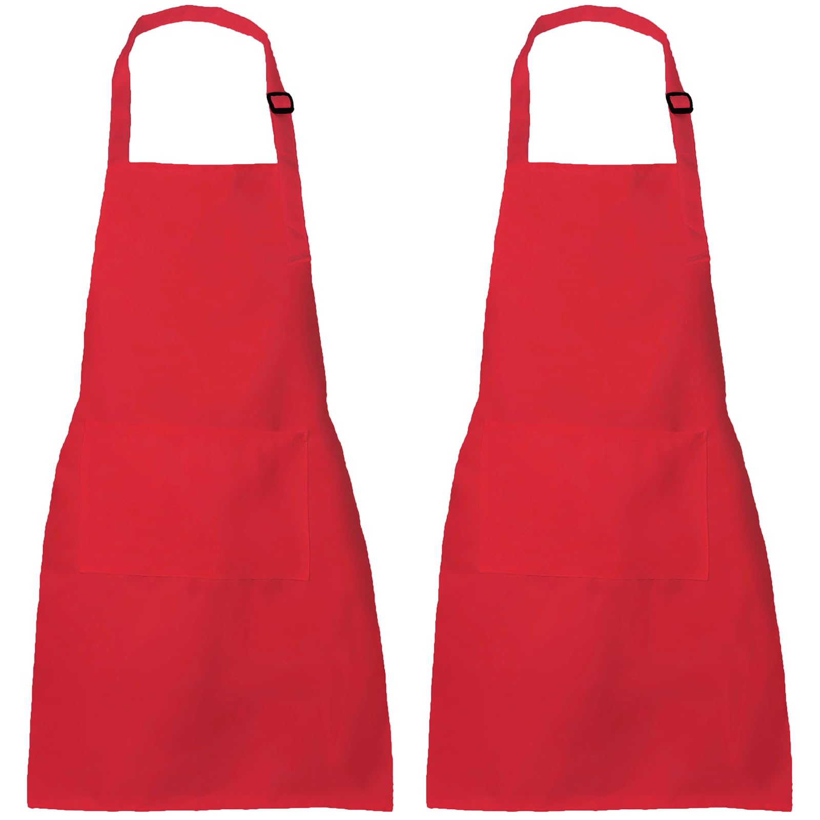 XIEJINJIA 2 Pack Kids Waterproof Apron with Pockets Adjustable Children Chef Artists Child Cooking Baking Painting for Boys and Girls Red