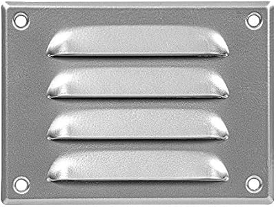 EUROPLAST 140x105mm Grey Metal Air Vent Grille Cover Insect Mesh 6x4 inch