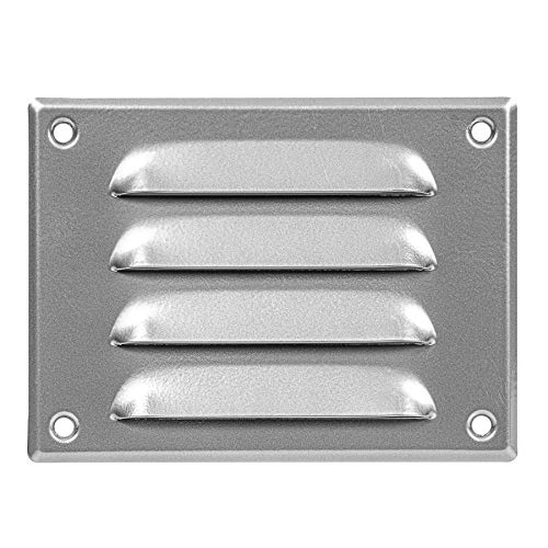 140x105mm / 6x4" inch Grey Metal Air Vent Grille Cover with Insect Mesh - Ventilation Cover