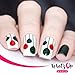 Whats Up Nails - Christmas Nail Vinyl Stencils 4 Pack (Peppermint Candy, Bell, Festive Globes, Antler) for Nail Art Design