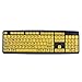 HDE Large Print Keyboard Wired Large Letter Key Keyboard USB Keyboards for Visually Impaired (Yellow Keys)