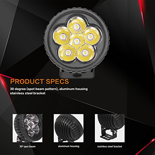 JAHURD LED Light Bar 18W Spot, 2 PCS 4" Inch Round Work Light Bars Spot Lamp LED Pods Driving Fog Lights for Off-road,4WD, Truck, Car, ATV, SUV, Motocycle,Boat -Waterproof IP67