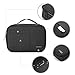 BAGSMART Electronics Travel Organizer Bag for Adaptors, Chargers, iPhone, ipad air, ipad Mini, 9.7'' Ipad Pro, Kindle, Black