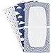 Changing Pad Cover – Premium Baby Changing Pad Covers 4 Pack – Boy or Girl Changing Pad Cover – Pure Cotton Machine Washable Navy and White Changing Table Cover – Diaper Changing Pad Cover Sheets