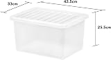 TENLITE Pack of 2 Large Storage Box with Lid 25 Litre Clear Stackable Nestable view 2