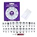 Ejiubas 24 Pcs Silvery Matte and Metalic Finish Full Cover Talone Medium False Nail Tips