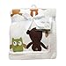 Lambs & Ivy Echo Cream/Multi Woodland Velour/Sherpa Blanket