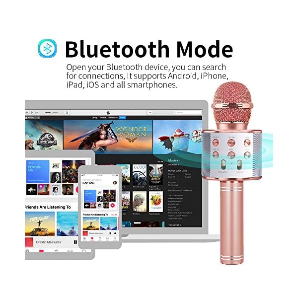 Dream Fun Girls Toys Age 6 7 8 9 10, Wireless Microphones for Kids Gifts for Girls 5-12 Year Old Handheld Bluetooth…