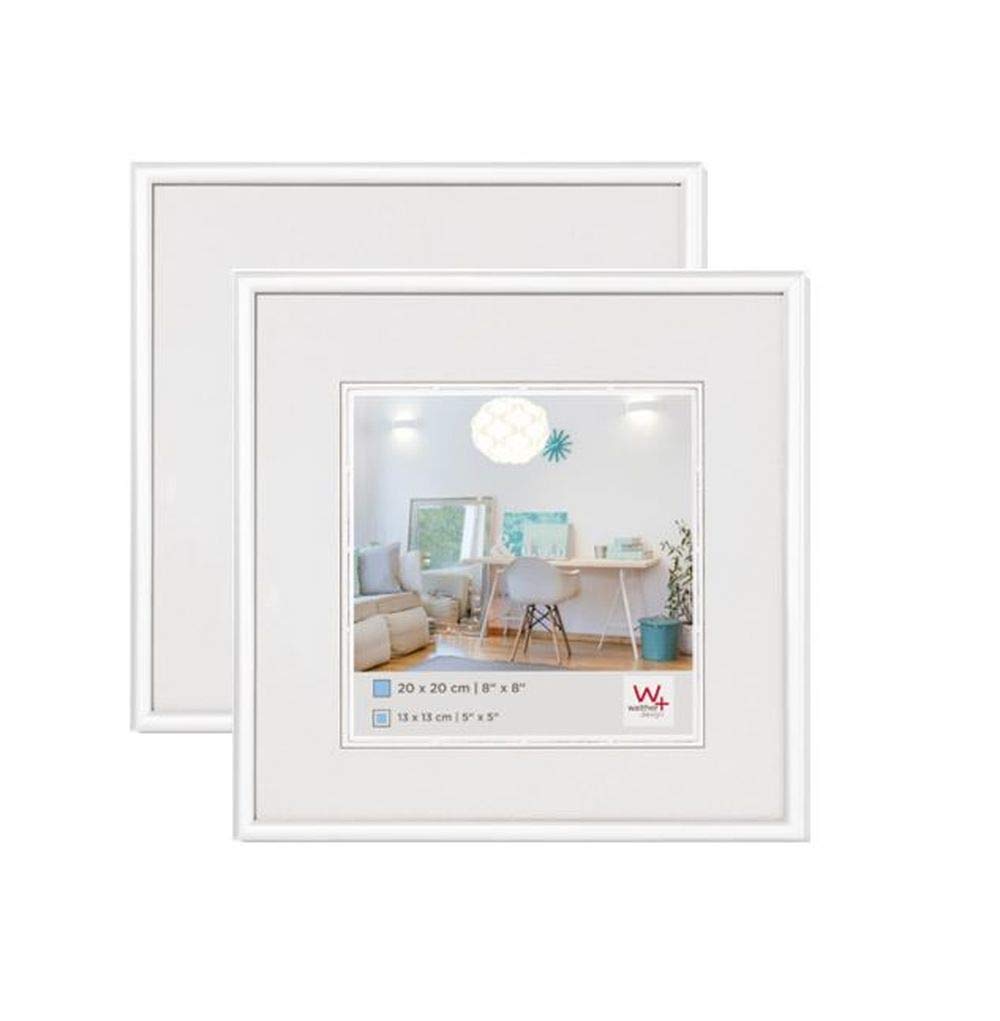 walther Design Picture Frame White 30 x 30 cm Twin Pack, New Lifestyle Plastic Frame KV330WD