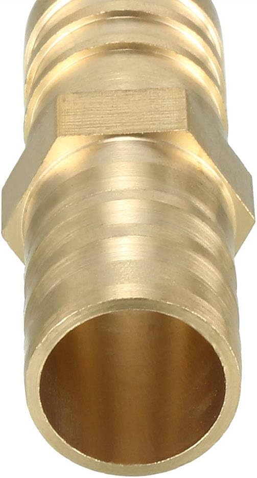 sourcing map 16mm Brass Barb Hose Fitting Straight Connector Coupler, Gold - Image 4