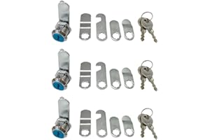 DANGJUACUA 3 PCS Mailbox Locks – Security Cam & Lever Locks with 12 Interchangeable Plates for Mailboxes, Cupboard Doors