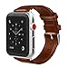 yearscase 42MM Retro Vintage Genuine Leather iWatch Strap Replacement Compatible Apple Watch Band Series 3 Series 2 Series 1 Nike+ Hermes&Edition - Brown