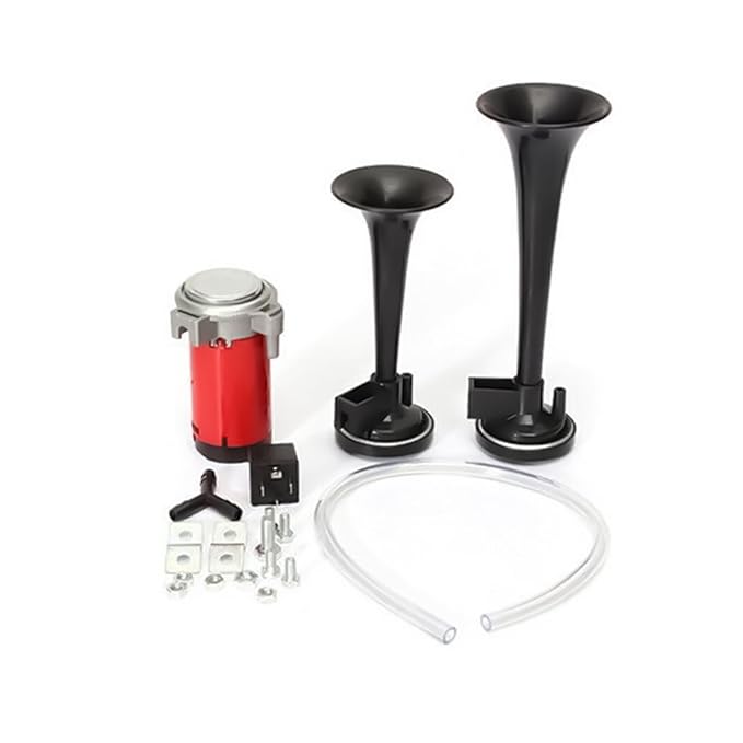 ETbotu Lipgloss, 178 dB, extrem laut Hupe-Horn-Set (12-V-Kompressor, für Boot, Zug, Auto