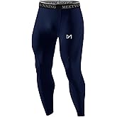 MEETYOO Men's Standard Compression Pants, Cool Dry Sports Workout Running Tights Leggings, Navy Blue, Medium