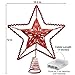 Blissun 12-Inch Red Star Treetop, 15 Multi-Color Light Christmas Tree Topper, Twinkle Star Treetop Christmas Decoration