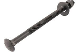 1/2 in. x 8 in. Black Carriage Bolt Kit Includes 12 Bolts, 12 Washers, and 12 Nuts, Ceramic Black Ruspert Coated for Exterior Use - 2X Rust Resistance of Galvanized by Makers Bolt