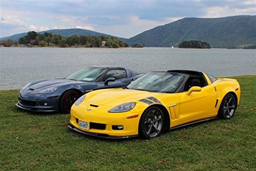 Driver Motorsports Poster of Chevy Corvette C6 Grand Sport X2 Left Front HD 48 X 32 Inch Print