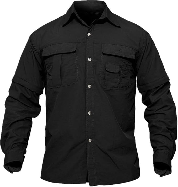 Men's Clothing Lightweight Shirt Quick Dry Tactical Summer Removable