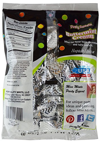 Party Sweets Chevron Silver Buttermints by Hospitality Mints, Appx 300 mints, 7-Ounce Bags (Pack of 6) - Thumbnail 2