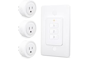 LoraTap 656ft Wireless Wall-Switch: Remote Control Outlet 3 Pack — Lights & Small Appliances — No Wiring —1 Remote for 3 Plugs