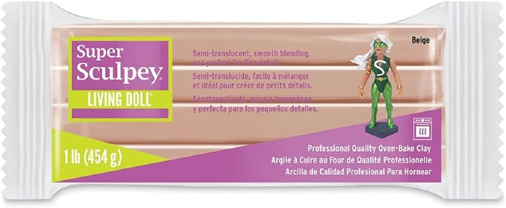 Sculpey Super Sculpey Living Doll Beige 1lb 454g Oven-Bake Clay