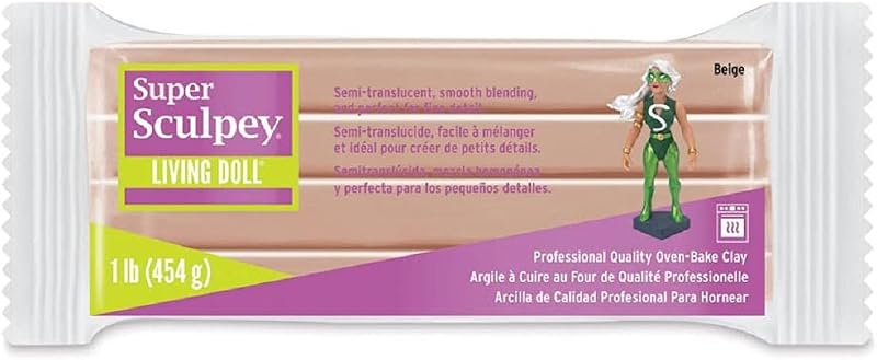 Sculpey Super Sculpey Living Doll Beige 1lb 454g Oven-Bake Clay