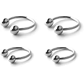 Ruifan 14G CBR Horseshoe Circular Rings 316L Surgical Steel for Lip Eyebrow Tongue Nipple Helix Tragus Cartilage Septum Piercing Jewelry