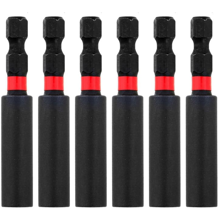 6 Pcs 60mm Magnetic Drill Bit Holder, 1/4-inch Universal Hex Shank, Screwdriver Drill Driver Magnetic Bit Holder, Hex Bar Holder, Multifunctional Household/Industrial, Impact Driver Holder