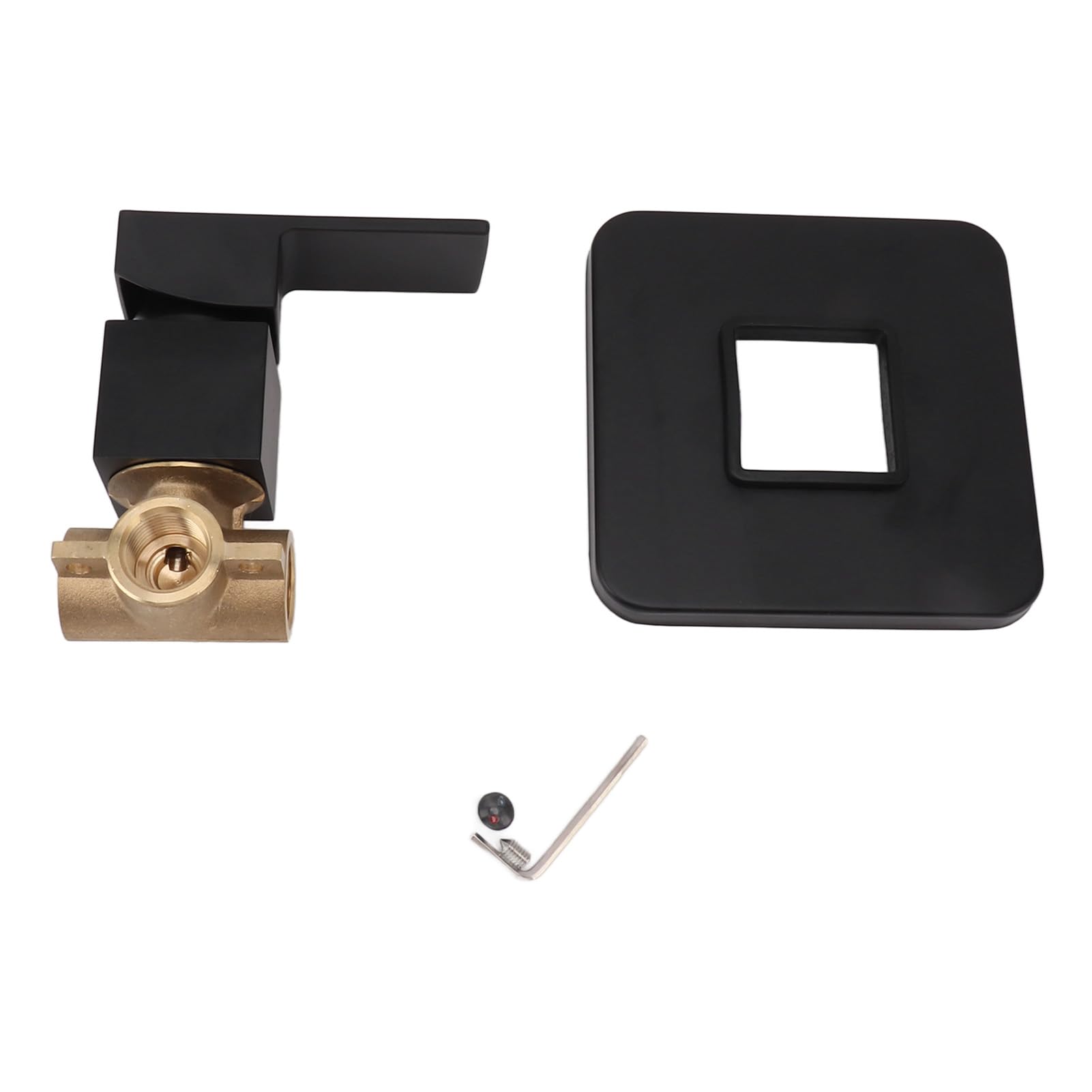 Syrisora Shower Valves Wall Mount Copper Faucet Shower Rough In Valve Bathroom Trim Kit Single Handle Tub Shower Valve Mixer Black