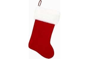 Tokforty 20 Inches Red Velvet with White Super Soft Plush Cuff Christmas Stockings, Xmas Personalized Stockings for Family Holiday Decorations and Xmas Tree Fireplace