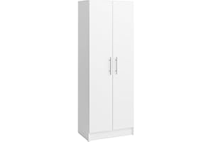 Prepac Elite 24" Storage Cabinet, White Storage Cabinet, Bathroom Cabinet, Pantry Cabinet with 3 Shelves 16" D x 24" W x 65" H, WES-2464