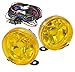 Universal Jdm Vip 3.5″ Round Yellow Fog Light Lamp Lens Assembly Complete Kit Driving Front Bumper Conversion Harness Switch Lh Rh Pair Setthumb 3