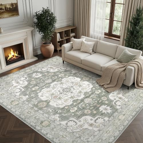 ZUNTKON 7x9 Area Rug for Living Room, Washable Non-Slip Soft Indoor Carpet at Amazon