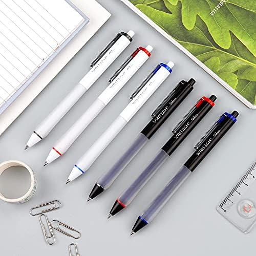 Writech Retractable Gel Pens, Comfort Grip Quick Dry 0.7mm Medium Point
