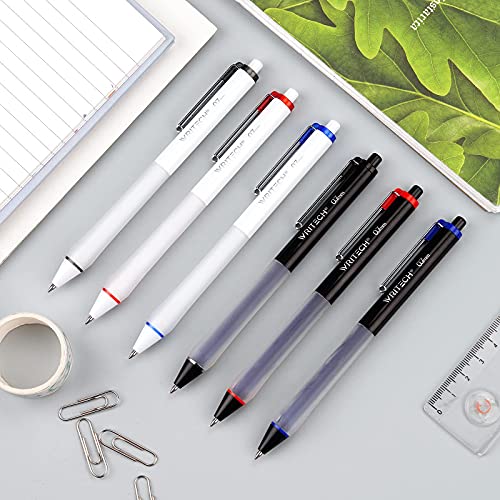 Writech Retractable Gel Pens, Comfort Grip Quick Dry 0.7mm Medium Point