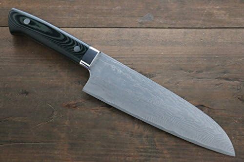 SAJI VG10 DAMASCUS SANTOKU JAPANESE CHEF KNIFE 180MM WTIH BLACK MICARTA HANDLE