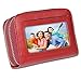 SHANSHUI Credit Card Holder, RFID Blocking Primely Genuine Leather Coin Purse Wallet,Twin Golden Metal Zippers Sectioned Concertina Gift Boxed for Mother's Gift (Red)