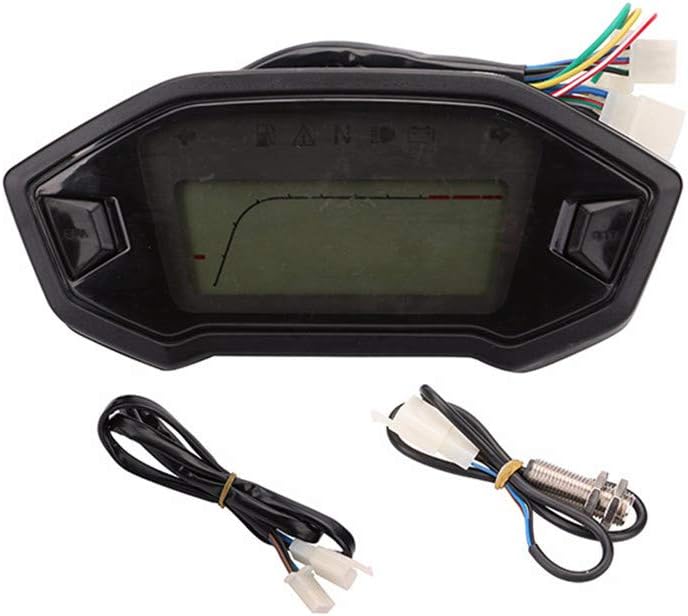 Tachimetro Digitale Per Moto LCD Retroilluminato - Impermeabile Per 1/2/4 Cilindri - Contachilometri E Contagiri
