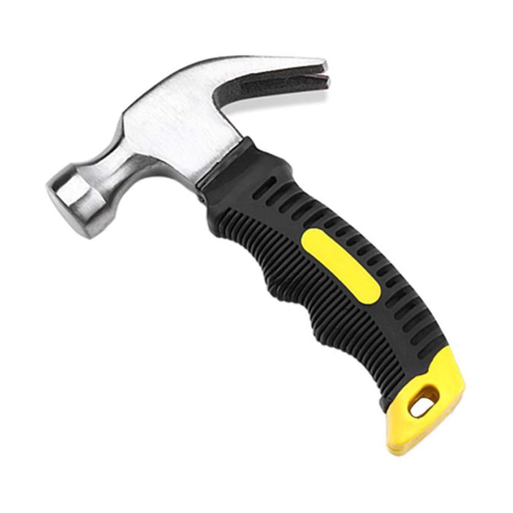 Mini Claw Hammer, Small Hammer in Black with Rubber Handle - Professional Engineers Hammer, Bright and Fine Polishing Head, Comfortable Handle