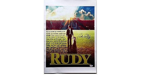 Rudy Ruettiger Signed 16x20 Canvas Photo Inscribed Full Rudy Locker Room Speech Psa Dna At Amazon S Sports Collectibles Store