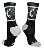 MadSportsStuff Basketball Socks with Player on Camo Athletic Crew Socks (Multiple Colors)