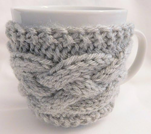 Integrity Designs Handmade Coffee Cup Sleeve Mug Cozy Gray and 3 inch Gift Card with Envelope