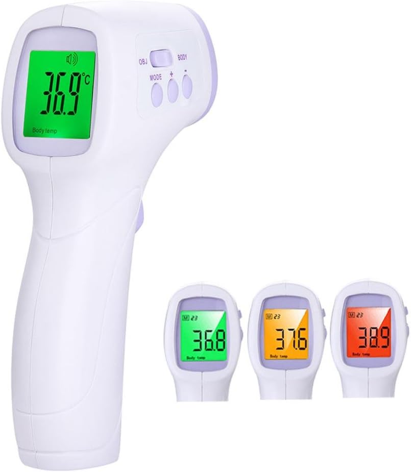 STTEFGB Forehead Digital Thermometer, Non-Contact Infrared, LCD Instant Reading, Multi-Functional, for Body, Surface & Room Measurement, Thermometer for Newborn Babies/Adults/Pets Objects,Purple