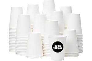 Disposable Paper Coffee Cups White Hot Drink Cups for Coffee, Tea & Beverages Sturdy Leak-Resistant Paper Cups | Bulk Pack fo
