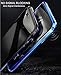 iPhone 7 Plus/ 8 Plus Case, MISSCASE Ultra Slim Magnet Protective Case with Metal Frame Tempered Glass Back [Magnetic Adsorption Technology] [Support Wireless Charging] (Blue & Black + Clear Back)